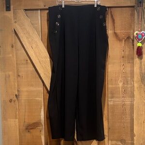 torrid Black High-Waist Wide-Leg Pants with Side Buttons